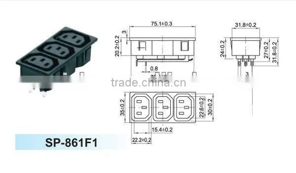Male sms controlled power socket with switch