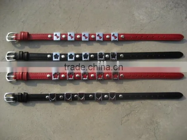 Custom Genuine Leather Brown and Black Wrist Bands Bracelets