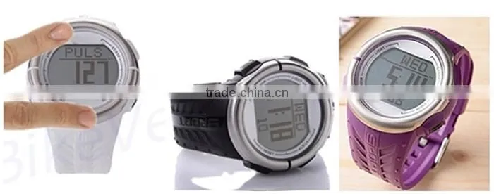2015 Popular Pulse Rate Pedometer Watch with Heart Rate Watch with Pulse Alarm Clock Calorie Counter Watch