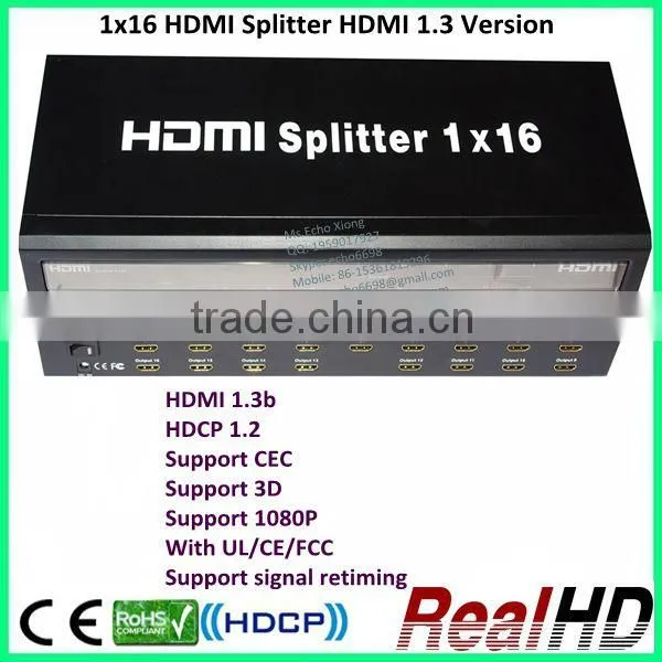 16 ports HDMI Splitter 1x16