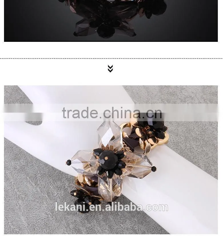 Handmade Chunky Resin Flower Gold Chain Fashion Charming Bangle Bracelet