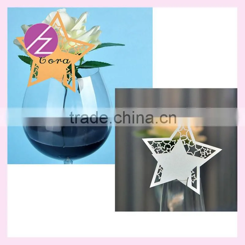 Laser cut! Butterfly place wedding card for wine glass laser out place card for wine glass five star design JK-78