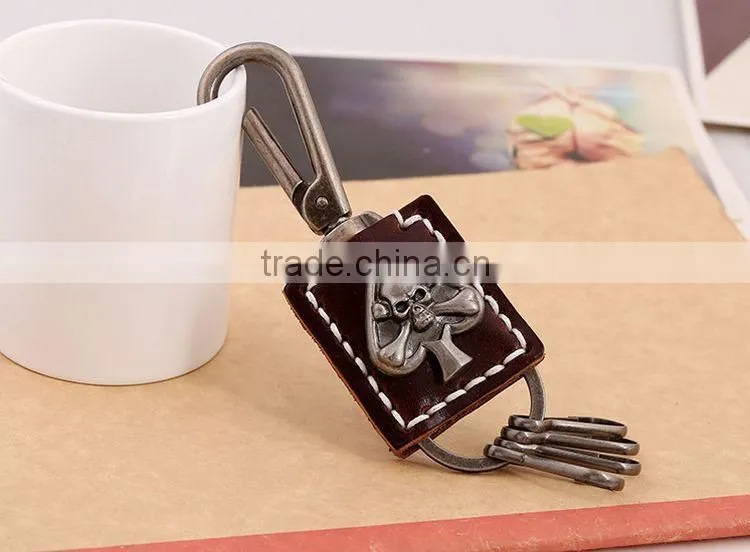 Handmade High Quality Real Ostrich Leather Keychain Leather Key Holder Key Chain