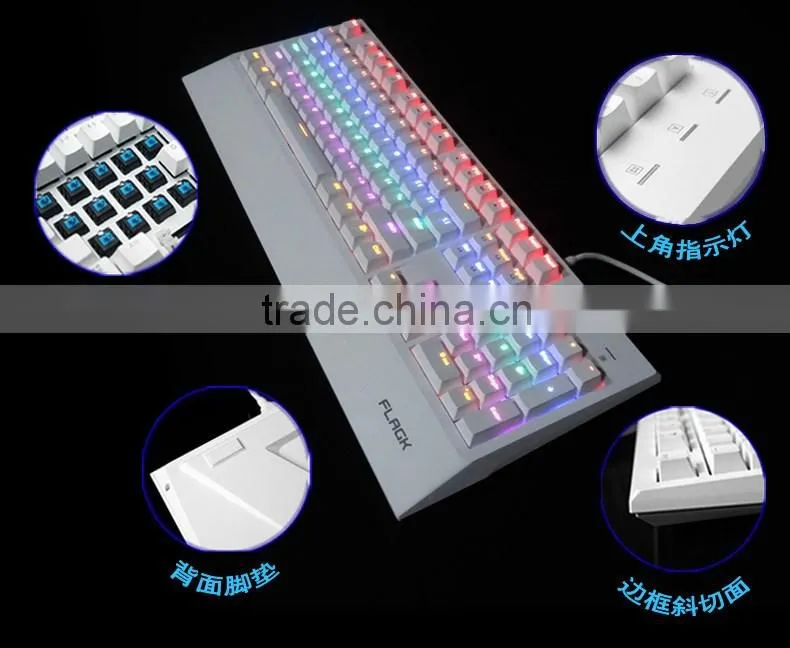 Newest High-end Tri-color LED Backlight Programmable Gaming Keyboard Mechanical Gaming Keyboard
