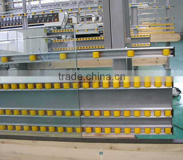manufacturer supply 9 Motor 45 degree glass straight line edging machine with PLC control