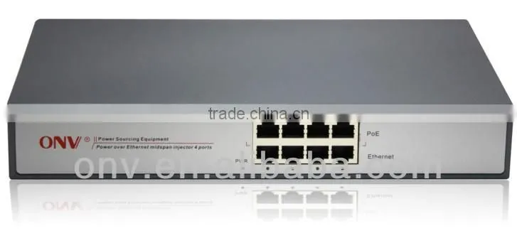 25.5W 4 port High Power Power over ethernet Injector for IP Camera(IEEE802.3at)