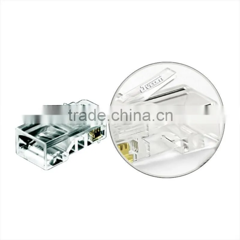 JVCOM RJ45 UTP Modular Plug for Cat6 Cable connector plug Gold-Plating Solid Pure Copper nickelplate
