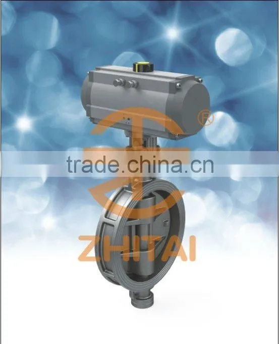 Fluid control valve, Pneumatic actuator with Fluorine Lined Butterfly Valve