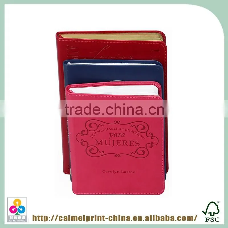 chinese high quality color book with novel handmade leather book cover