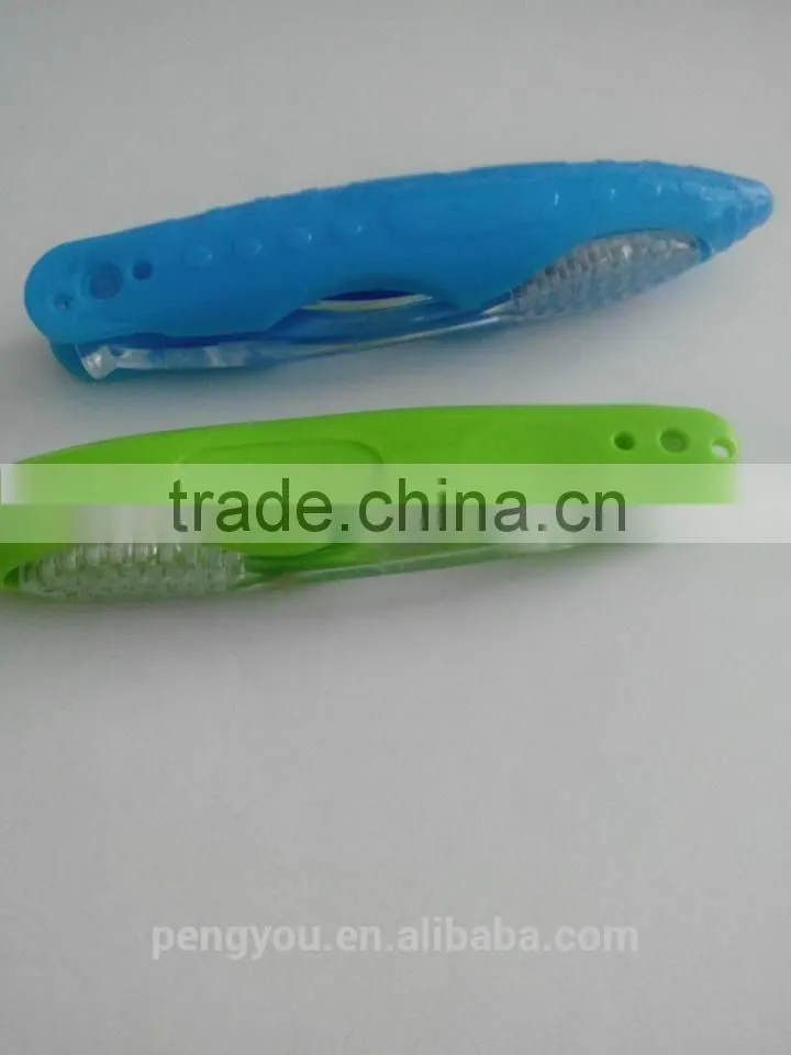 2014 high quality customized plastic travel folding toothbrush