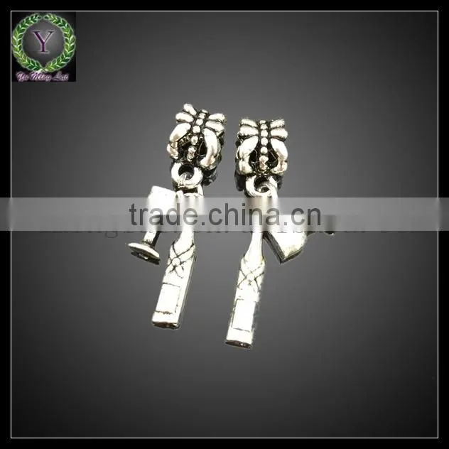 New Carved Charms Antique Silvery Metal Alloy Beads Fit European Beads Bracelet