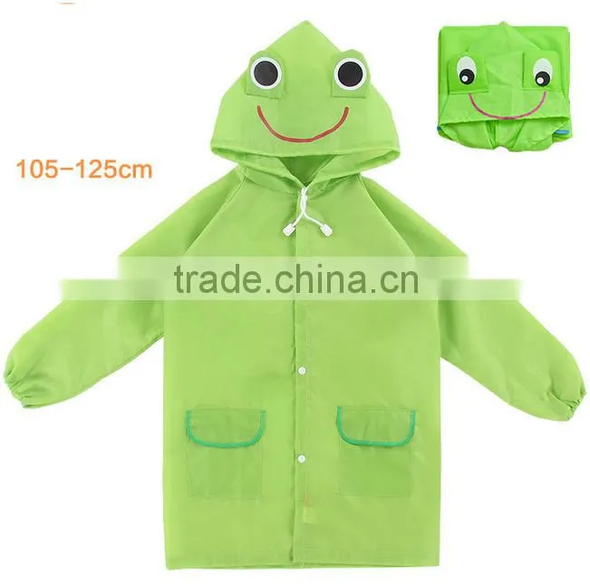 PU fabric beautiful kids rain jacket waterproof wholesale