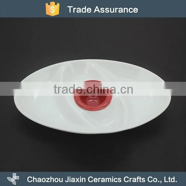 2016 latest cheap ceramic oval snack dish