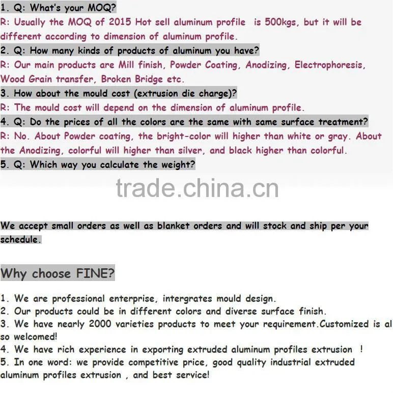 Customized aluminum die casting profile made in China