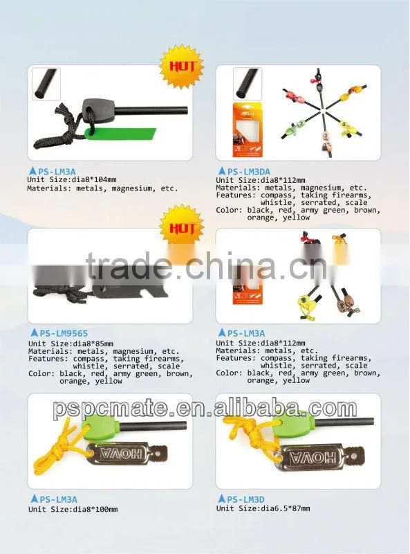 Emergency 2-IN-1 Fire Starter & Magnesium Fuel Bar for start fire