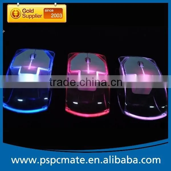 Computer Transparent Wireless Mouse with colorful led light