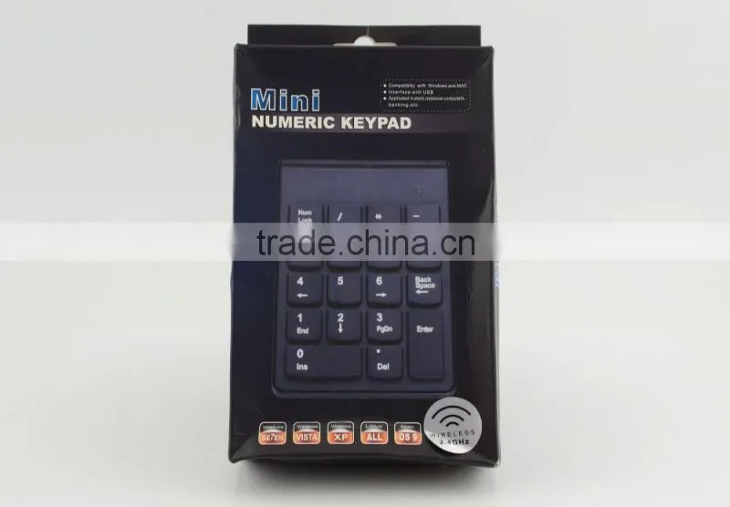 wifeless 2.4 GHZ numeric keypad small digital keyboard