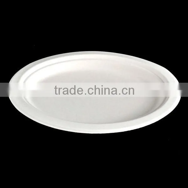 6 inch disposable stripe Sugarcane Plates