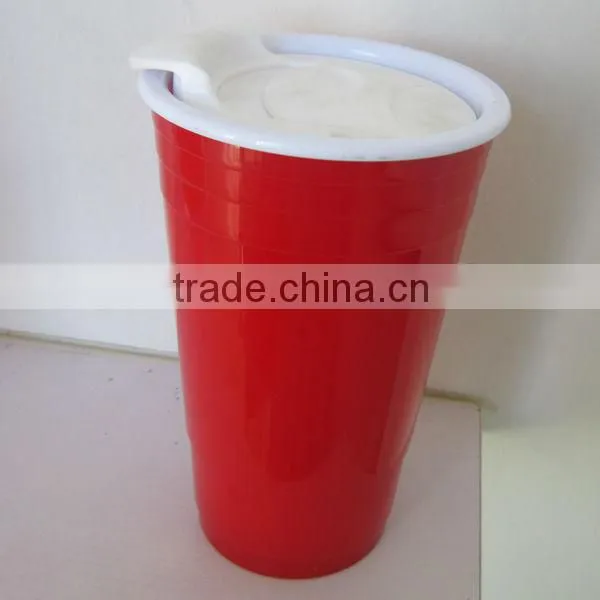 500ml/16oz BPA free double wall nostalgia party tumbler with lid