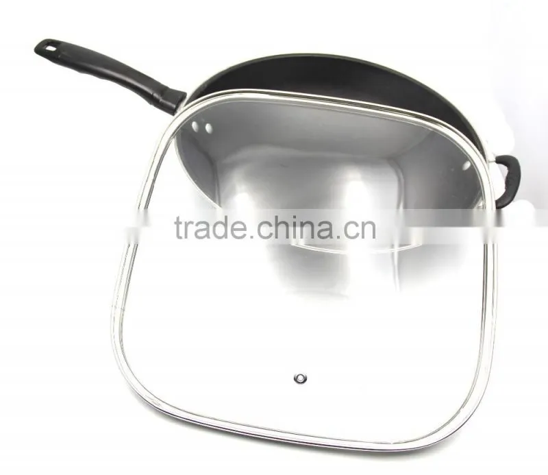 square or rectangle tempered glass lid for pan or pot