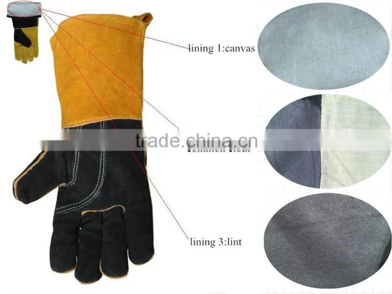 different types and different color long welding leather gloves