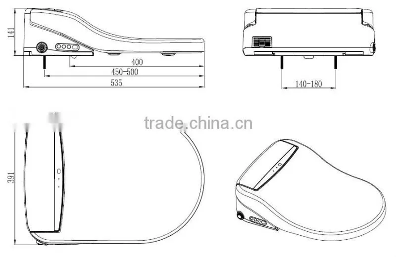 Intelligent toilet seat warm air drying smart toilet
