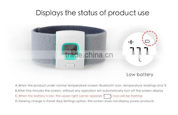 2016 kids iFever intelligent wearable electronic Digital thermometer smart for baby monitor household With App