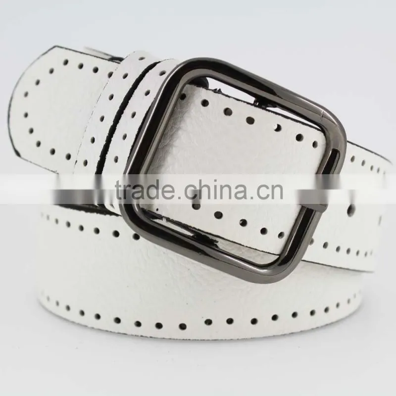 2015 Women Plain fashion PU leather jeans belt with Fuax leather and square buckles in yiwu