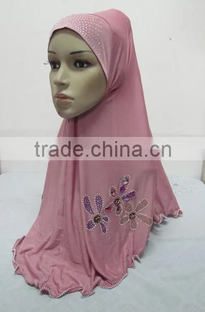 H251 latest muslim hijab with rhinestone and crystals