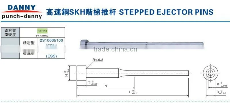 Precision standard customized blade ejector pin