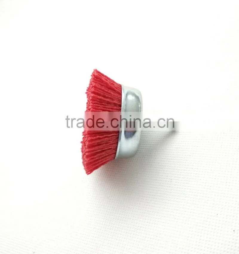 nylon wire cup brushes with shank, diameter 75mm or 3"