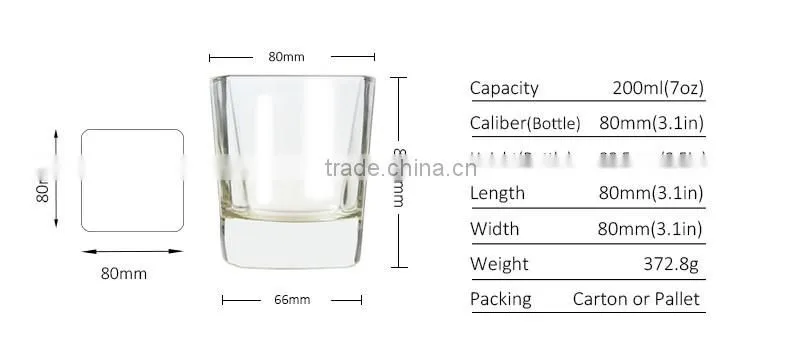 Whisky 200ml drinking glass cup