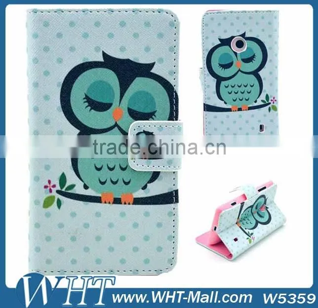 2014 New Products China Supplier Purse Custom Printing Wallet Leather Flip Case Stand Booklet Cover Shell For Nokia Lumia 520