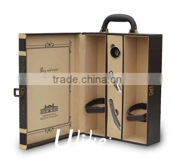 Hot Sell gift boxes twisted wine glass gift box wine glass packaging boxes faux leather gift boxes