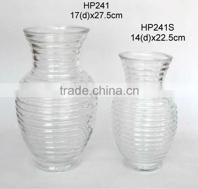 HP245 clear glass flower pot