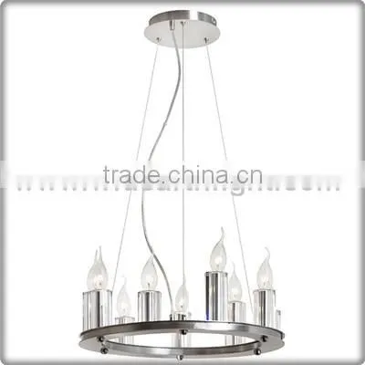 UL CUL Listed Brushed Nickel Hotel Decorative Lamp With Candle Bulbs For Restaurant Indoor C50226