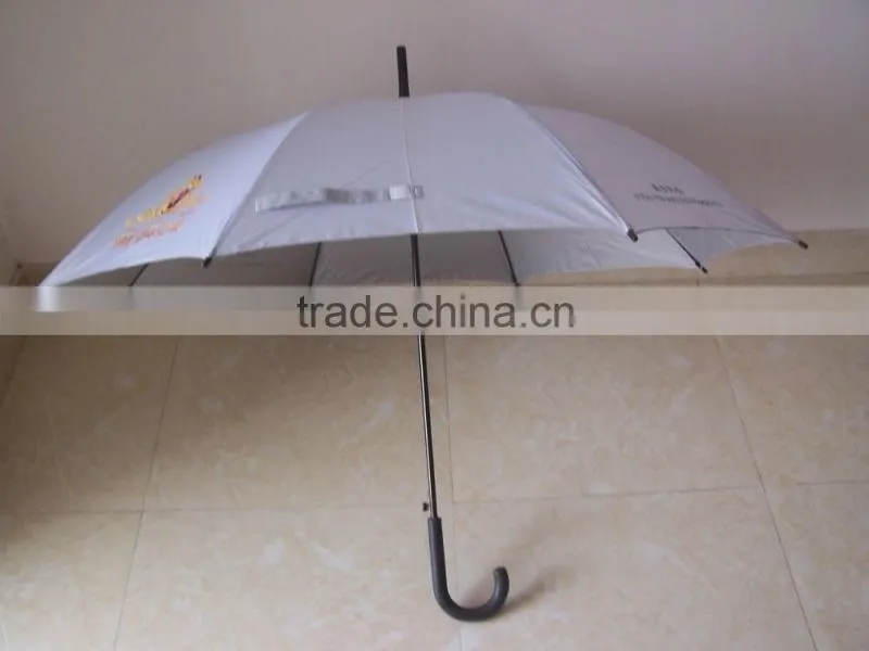 23''auto open stick gift electroplated frame rain&sun handheld umbrella