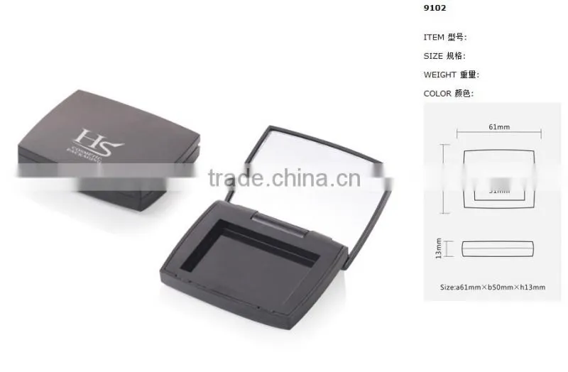 plastic cosmetic packaging square compact powder