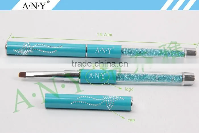 ANY Nail Art Beauty Design UV Gel Nails Rhinestone Handle Flat Micropainting Nail Brushes for Gel Nail Pennellie