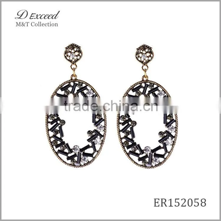 Wholesale Jewelry New Designs Ladies/Women's Ethnic Resin Earrings Oval Piercing Gold/Silver Plating Dangle Earrings
