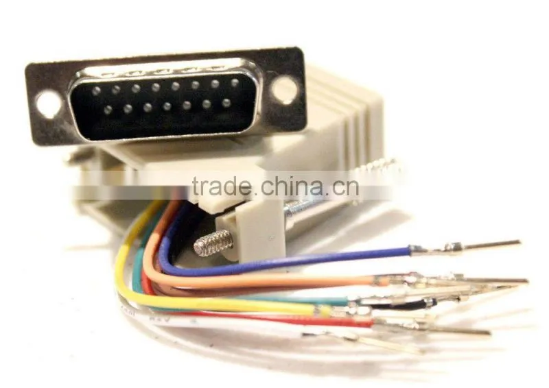 Beige DB 15 male to RJ45 Modular Adapter