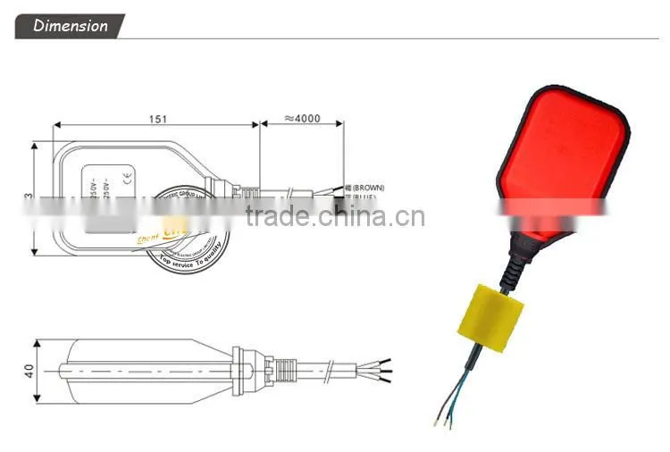 Newest High Quality 250V 4M Cable Fluid Float Switch Controller Sensor