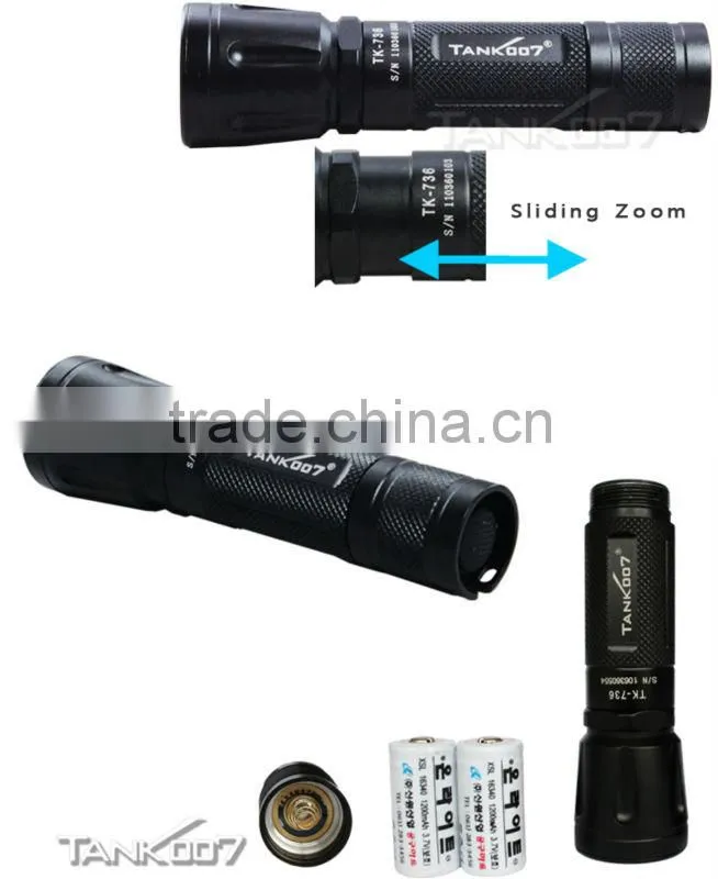 flashlight with telescopic zoom(Q5 Led) TANK007 TK736