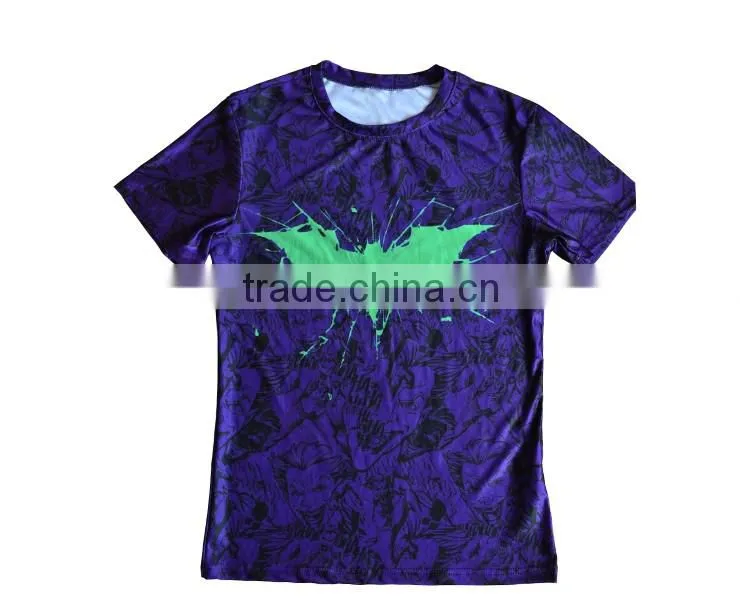Marvel Men's Bat-man Pattern Tights Shirt Compression Fitness 3d Printed T Shirt Superhero Quick Dry Male Tops Brand Clothing