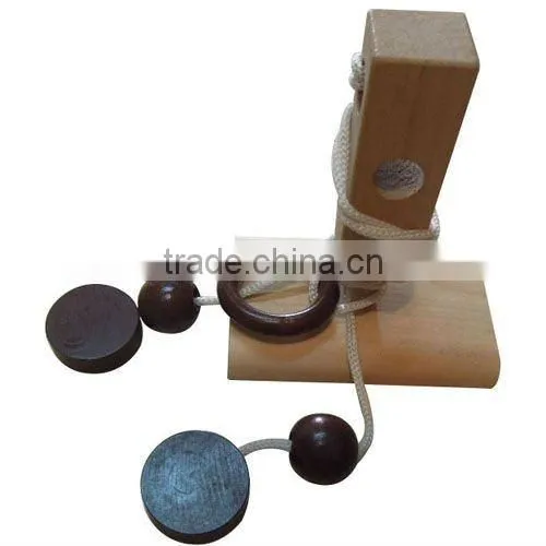 12.3*8.3*14.5cm Top Quality Wooden IQ Puzzle Game with Promotions