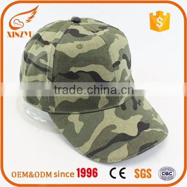 wholesale 3D embroidery camo 6 panel baseball cap customizable 100% cotton baseball cap hat
