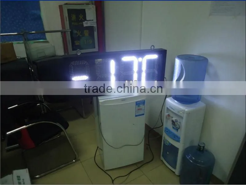 5 inches red color outdoor waterproof Led Time And Temperature Sign Board