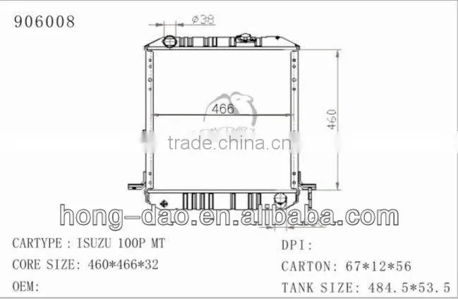 all aluminum car radiator FOR ISUZU 100P MT