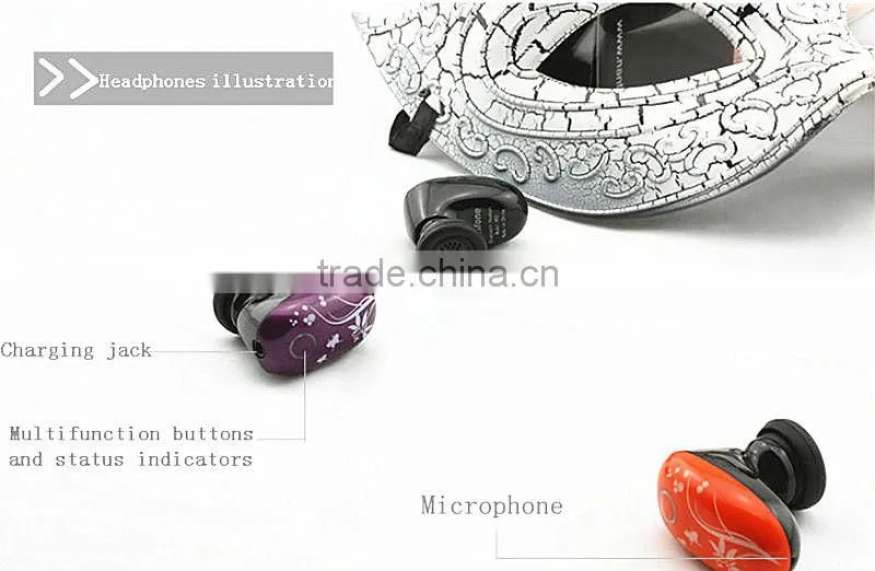 Mobile phone Mini Size Bluetooth Earphone KT-H52 Ear Hook,Sleek and Stylish