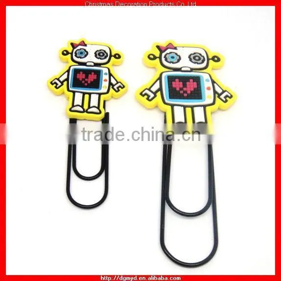 Strawberry style soft PVC book mark with metal clips (MYD-2113)